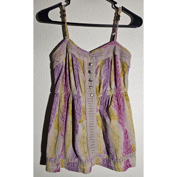 DKNY Jeans‎ Y2K  Babydoll Camisol Tank 100% Cotton Sz S Boho Hippie Fairy - Picture 1 of 14